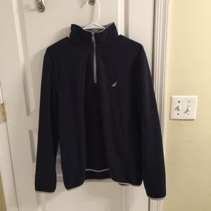navy gray fleece quarter zip (nautica)